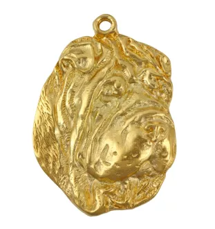 Shar Pei - Hundehalsband in Geschenkbox, vergoldeter Anhänger für Hundefans, auffälliger Schmuck von Art-Dog