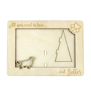 Setter anglais, Setter laverack - Cadre photo, cadre en bois gravé, un joli gadget pour l'amoureux des chiens par Art-Dog