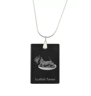 Terrier écossais, Scottish terrier - Pendentif en cristal avec chien, collier en argent avec photo, pendentif personnalisé par la marque Art-Dog