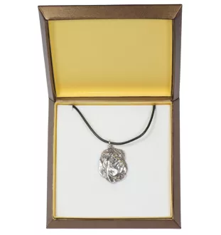 Shar Pei - Dog necklace in gift box, silver-plated locket for dog fan, striking pendant by Art-Dog brand