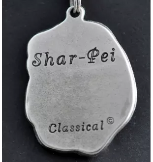 Shar Pei - Dog necklace in gift box, silver-plated locket for dog fan, striking pendant by Art-Dog brand