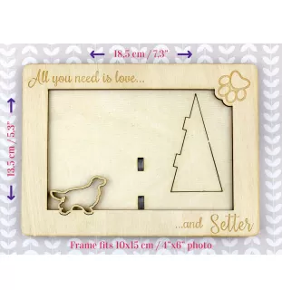 English setter, Lawerack, Laverack - Photo frame, engraved wooden frame, a lovely gadget for the dog lover by Art-Dog