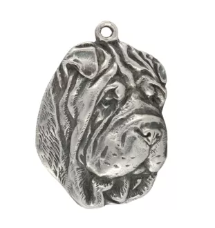 Shar Pei - Dog necklace in gift box, silver-plated locket for dog fan, striking pendant by Art-Dog brand