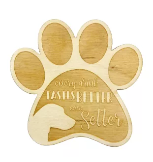 English setter, Lawerack, Laverack - Mug coaster, engraved coaster with dog, gift for dog lover by Art-Dog brand