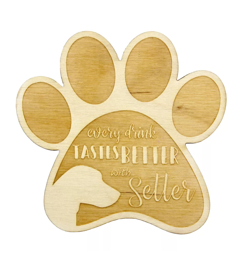 English Setter, Englischer Setter - Tasse Untersetzer, graviert Untersetzer mit Hund, Geschenk für Hundeliebhaber von Art-Dog Marke