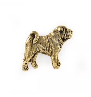 Shar Pei - Hundebrosche in dekorativer Box, elegante vergoldete Anstecknadel, Jackenbrosche der Marke Art-Dog