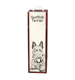 Terrier écossais, Scottish terrier - boîte à vin avec chien, boîte à alcool avec graphisme, boîte cadeau personnalisée de la marque Art-Dog