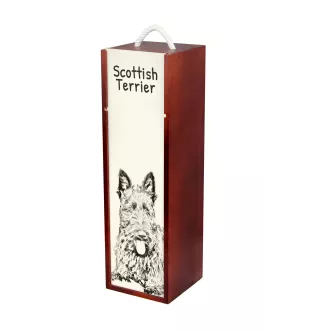 Terrier écossais, Scottish terrier - boîte à vin avec chien, boîte à alcool avec graphisme, boîte cadeau personnalisée de la marque Art-Dog