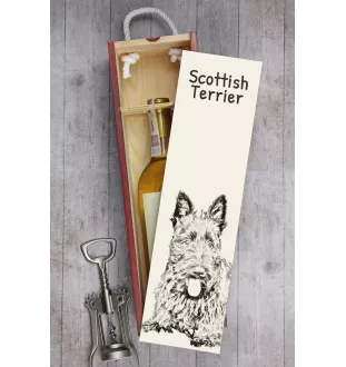 Schottischer Terrier, Scottish terrier - Weinbox mit Hund, Alkoholbox mit Grafik, personalisierte Geschenkbox der Marke Art-Dog