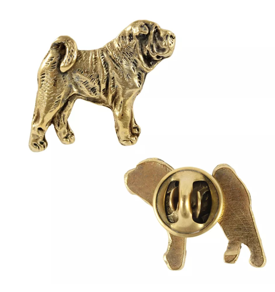 Shar Pei - Vergoldete Brosche, eleganter Hundeschmuck, einzigartige Brosche der Marke Art-Dog