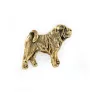 Shar Pei - Vergoldete Brosche, eleganter Hundeschmuck, einzigartige Brosche der Marke Art-Dog