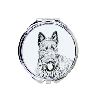 Schottischer Terrier, Scottish terrier - Taschenspiegel mit Hund, personalisierter Taschenspiegel, kompakter Spiegel mit Art-Dog-Logo