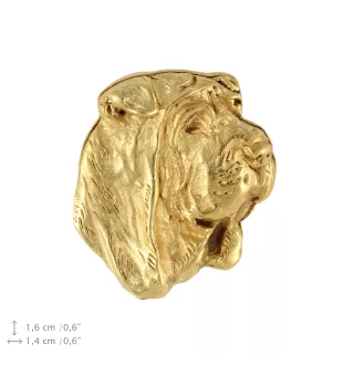 Shar Pei II - Vergoldete Brosche, eleganter Hundeschmuck, einzigartige Brosche der Marke Art-Dog