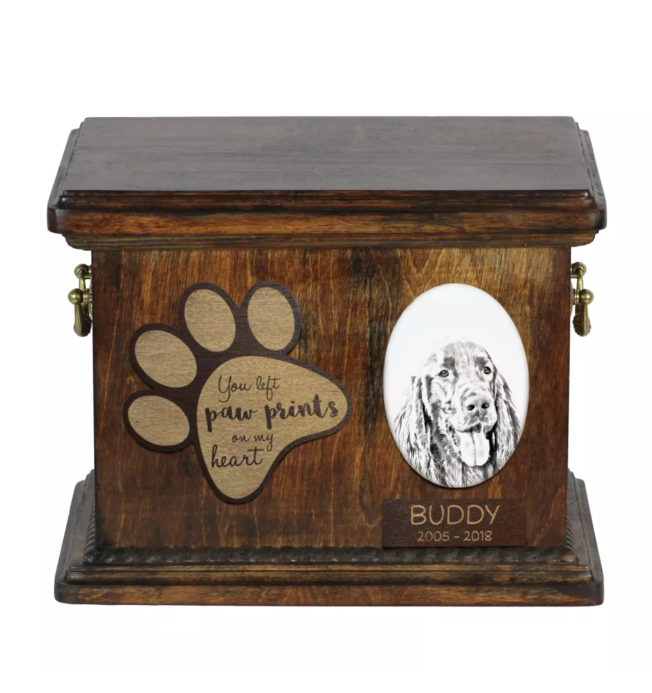 Setter anglais, Setter laverack I - urne pour cendres de chien, urne personnalisée avec photo, urne avec photo de chien de la marque Art-Dog