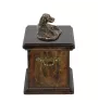 English Setter, Englischer Setter eine Urne für die Asche des Hundes, eine Urne mit einer Statue, eine elegante Urne im klassischen Stil der Marke Art-Dog