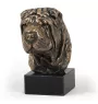 Shar Pei - Hundestatue, Büste auf Steinsockel, Skulptur, Trophäe für Hundeausstellung der Marke Art-Dog
