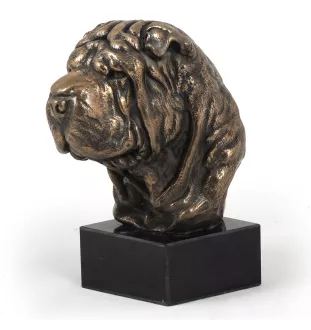 Shar Pei - Dog statue, bust on stone base, sculpture, trophy for dog show by Art-Dog brand