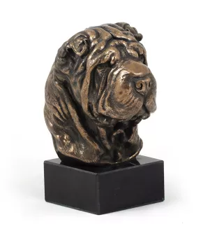 Shar Pei - Hundestatue, Büste auf Steinsockel, Skulptur, Trophäe für Hundeausstellung der Marke Art-Dog