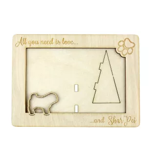 Shar Pei - Photo frame, engraved wooden frame, a lovely gadget for the dog lover by Art-Dog