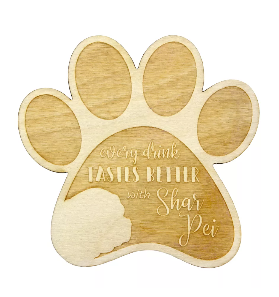 Shar Pei - Sous-verre mug, sous-verre gravé avec chien, cadeau pour amoureux des chiens par la marque Art-Dog