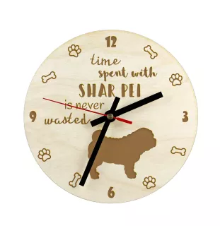 Shar Pei - horloge avec chien, horloge en bois avec gravure, horloge personnalisée par Art-Dog