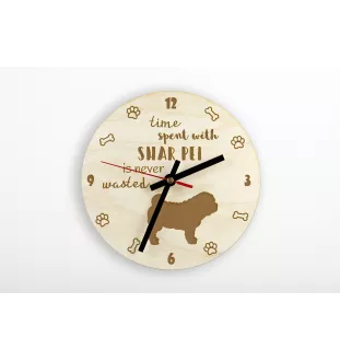 Shar Pei - horloge avec chien, horloge en bois avec gravure, horloge personnalisée par Art-Dog