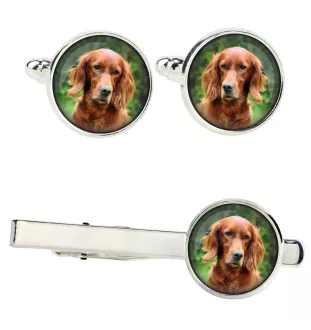 English Setter, Englischer Setter Ärmelknöpfe und Krawatte mit Ihrem Foto, Anzugaccessoire, Herrenschmuck der Marke Art-Dog
