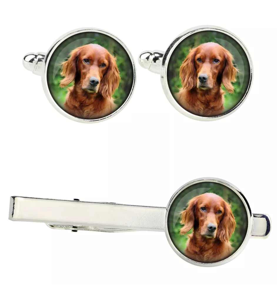 Setter anglais, Setter laverack - Boutons de manchette et cravate avec votre photo, accessoire de costume, bijoux pour hommes de la marque Art-Dog.