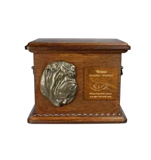 Shar Pei - urne pour les cendres de chien, urne personnalisée avec une gravure et un bas-relief, boîte commémorative pour les cendres de chien de la marque Art-Dog