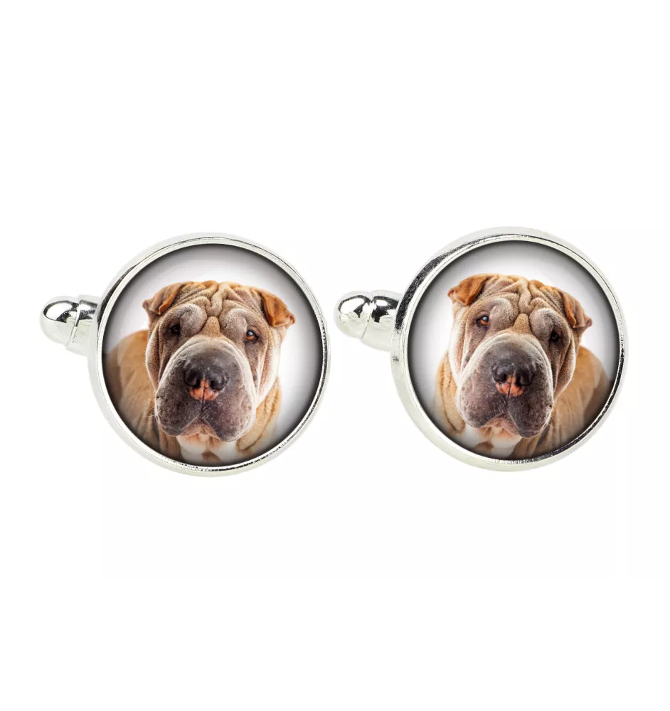 Shar Pei - boutons de manchette, décoration de chemise, pendentif de chemise de la marque Art-Dog