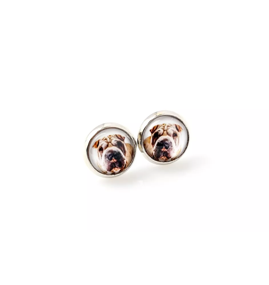 Shar Pei - boucles d'oreilles votre photo faite à la main, votre propre photo, bijoux de la marque Art.-Dog