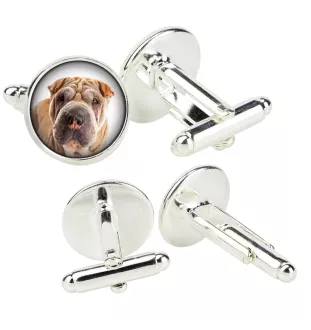 Shar Pei spinka do mankietów w pudełku ze zdjęciem Art-Dog