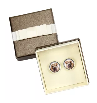 Shar Pei - Manschettenknöpfe in einer Schachtel, handgefertigter Schmuck, Produkt der Marke Art-Dog