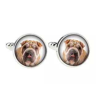 Shar Pei - Boutons de manchette et cravate avec votre photo, accessoire de costume, bijoux pour hommes de la marque Art-Dog.