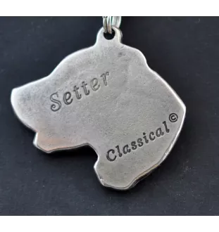 English Setter, Englischer Setter - Halskette mit Hund, Hundeanhänger an einer silbernen Kette, einzigartiger Schmuck der Marke Art-Dog