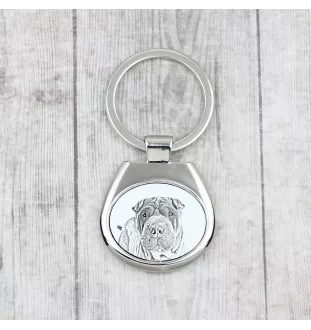 Shar Pei - Schlüsselanhänger mit Hund, Anhänger mit Aufdruck, personalisierter Anhänger der Marke Art-Dog