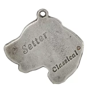 Setter anglais, Setter laverack - un collier avec un chien, un pendentif de chien sur une chaîne en argent, un bijou unique de la marque Art-Dog