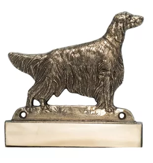English Setter, Englischer Setter - Haustürschild mit Hund, Messingschild mit Namen, personalisiertes Türschild mit Markennamen Art-Dog