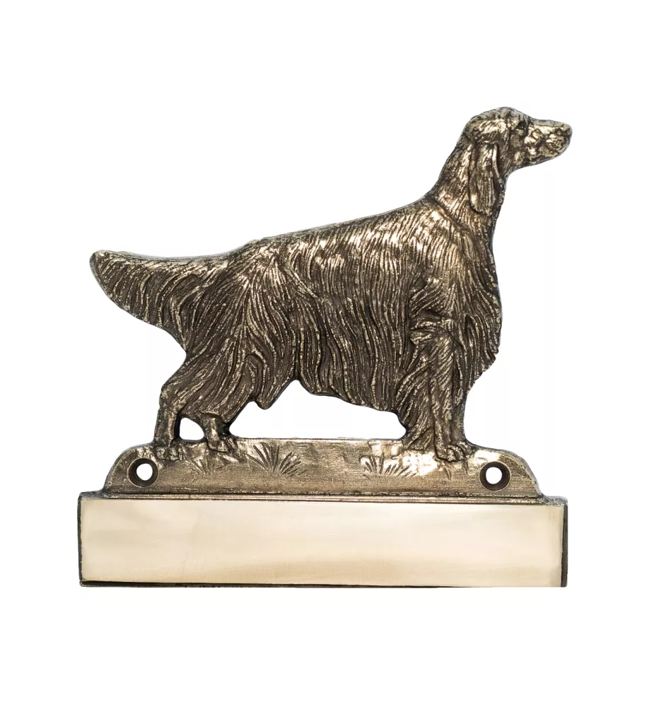 English setter, Lawerack, Laverack - address plaque with a dog, brass nameplate, personalized door sign with the brand name Art-Dog