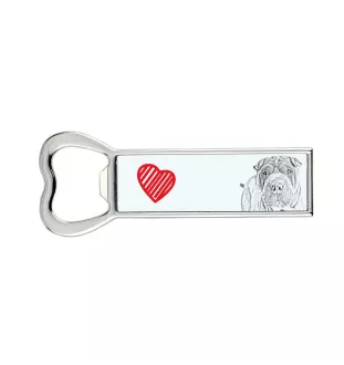 Shar Pei - bottle opener with a dog, personalized fridge opener, unique gift for a man by Art-Dog brand