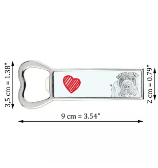 Shar Pei - bottle opener with a dog, personalized fridge opener, unique gift for a man by Art-Dog brand