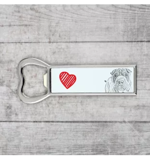 Shar Pei - bottle opener with a dog, personalized fridge opener, unique gift for a man by Art-Dog brand