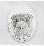 Shar Pei - une plaque commémorative avec une photo de chien, une plaque funéraire avec une impression, une plaque ovale personnalisée de la marque Art-Dog