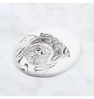 Shar Pei - Gedenktafel mit einem Foto eines Hundes, Grabplatte mit Druck, personalisierte ovale Platte der Marke Art-Dog