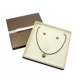 Setter anglais, Setter laverack - boîte à bijoux avec votre photo, ensemble collier et boucles d'oreilles, produits personnalisés de la marque Art-Dog
