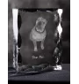 Shar Pei - crystal with a picture of a dog, glass statuette with a picture, unique frame with a picture from Art-Dog brand