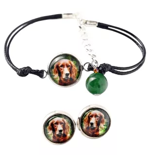 Setter anglais, Setter laverack - ensemble de bijoux avec votre photo, accessoire féminin, article fait main, produit fabriqué à la main avec passion pour la création de la marque Art-Dog