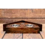 English setter, Lawerack, Laverack - wooden stand with bowls for a dog, decorative dog bowls, a gift for adopting a dog from the Art-Dog brand