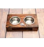 English setter, Lawerack, Laverack - wooden stand with bowls for a dog, steel dog bowls, a gift for adopting a dog from the Art-Dog brand