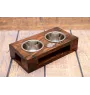 English setter, Lawerack, Laverack - wooden stand with bowls for a dog, steel dog bowls, a gift for adopting a dog from the Art-Dog brand